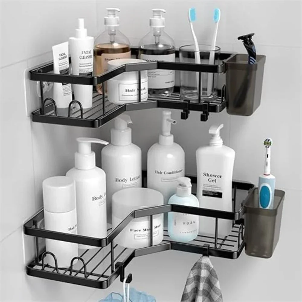 Corner Shower Caddy, 2 Pack Adhesive Shower Corner Organizer Shelves,No Drilling
